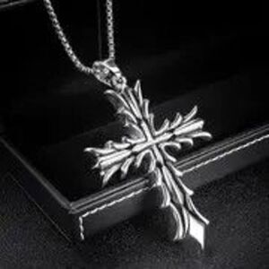 Stainless Steel Cross Unisex Pendant Necklace